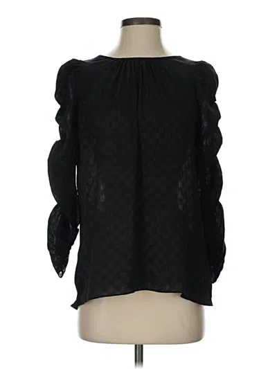 Pre-owned Max Studio Long Sleeve Blouse In Black