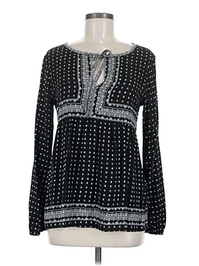 Pre-owned Max Studio Long Sleeve Blouse In Black