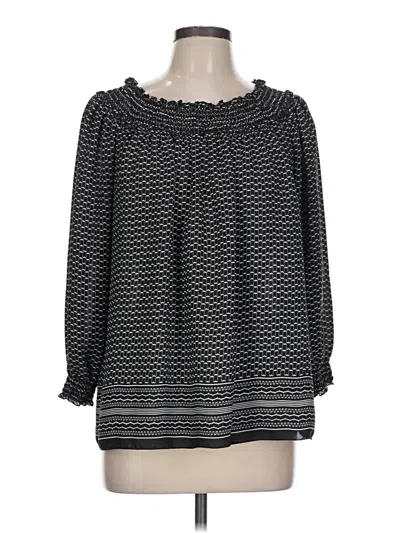 Pre-owned Max Studio Long Sleeve Blouse In Black