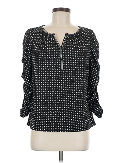 Pre-owned Max Studio Long Sleeve Blouse In Black