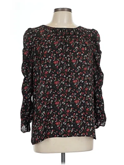 Pre-owned Max Studio Long Sleeve Blouse In Black