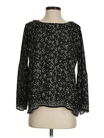 Pre-owned Max Studio Long Sleeve Blouse In Black