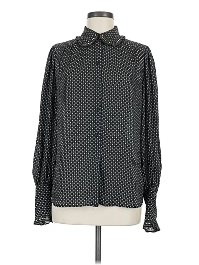 Pre-owned Max Studio Long Sleeve Blouse In Black