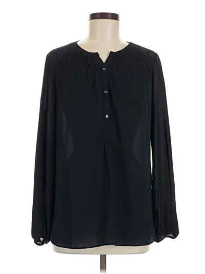 Pre-owned Max Studio Long Sleeve Blouse In Black