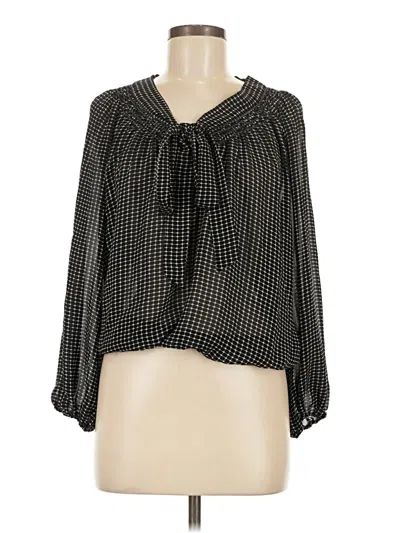 Pre-owned Max Studio Long Sleeve Blouse In Black
