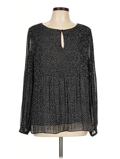 Pre-owned Max Studio Long Sleeve Blouse In Black