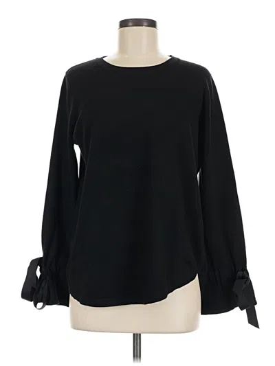 Pre-owned Max Studio Long Sleeve Blouse In Black