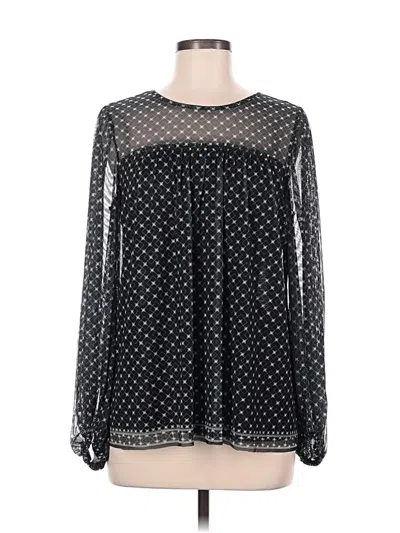 Pre-owned Max Studio Long Sleeve Blouse In Black