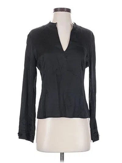 Pre-owned Max Studio Long Sleeve Blouse In Black