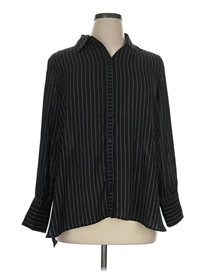 Pre-owned Max Studio Long Sleeve Blouse In Black