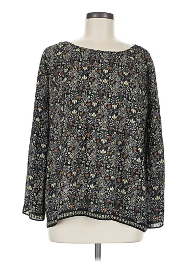 Pre-owned Max Studio Long Sleeve Blouse In Black