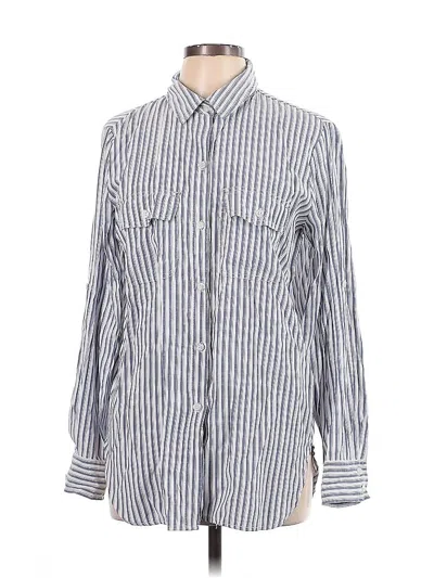 Pre-owned Max Studio Long Sleeve Blouse In Blue