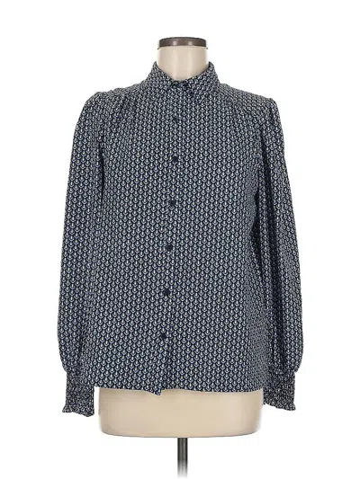 Pre-owned Max Studio Long Sleeve Blouse In Blue