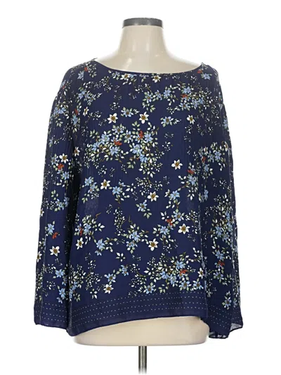 Pre-owned Max Studio Long Sleeve Blouse In Blue