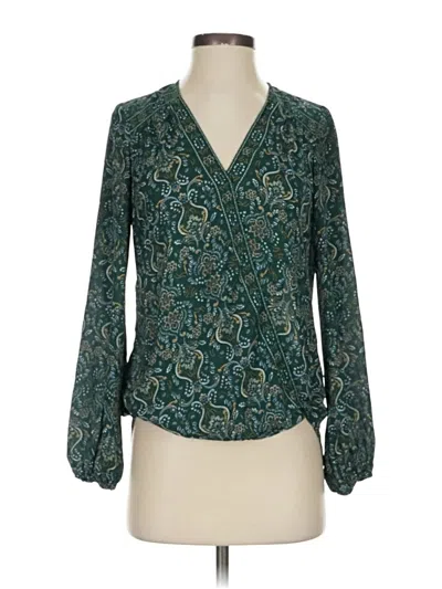 Pre-owned Max Studio Long Sleeve Blouse In Blue