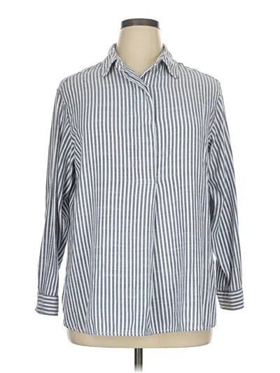 Pre-owned Max Studio Long Sleeve Blouse In Blue