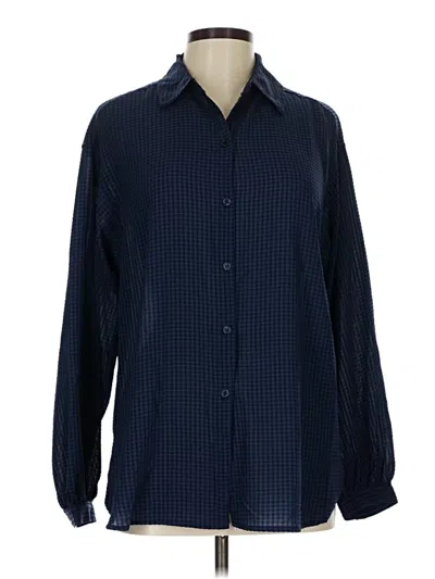 Pre-owned Max Studio Long Sleeve Blouse In Blue