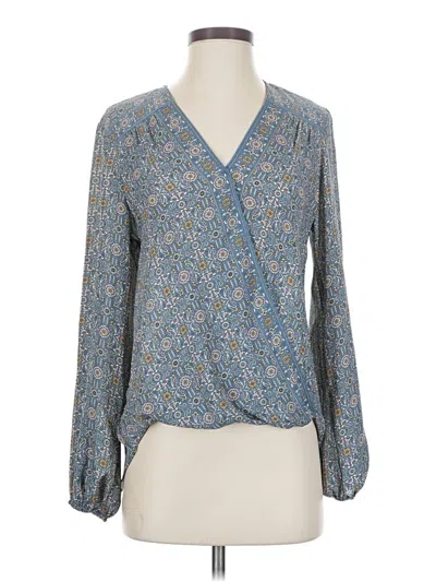 Pre-owned Max Studio Long Sleeve Blouse In Blue