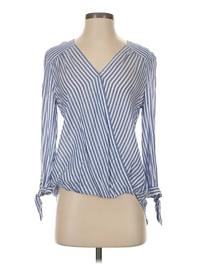 Pre-owned Max Studio Long Sleeve Blouse In Blue