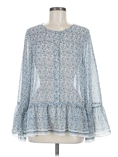 Pre-owned Max Studio Long Sleeve Blouse In Blue