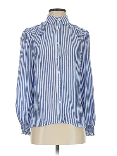 Pre-owned Max Studio Long Sleeve Blouse In Blue