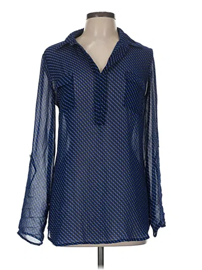 Pre-owned Max Studio Long Sleeve Blouse In Blue