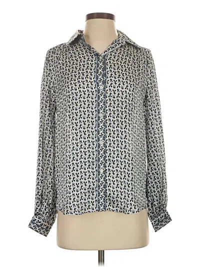 Pre-owned Max Studio Long Sleeve Blouse In Blue