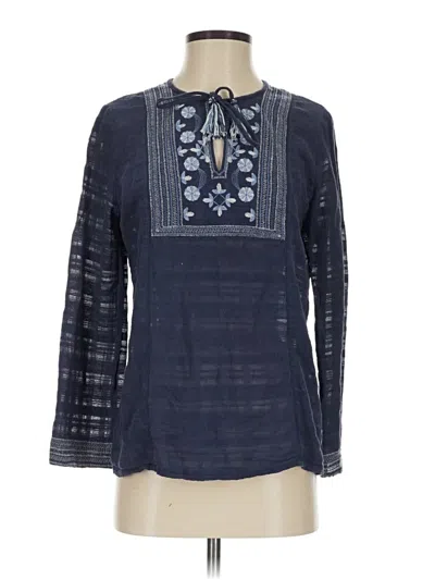 Pre-owned Max Studio Long Sleeve Blouse In Blue