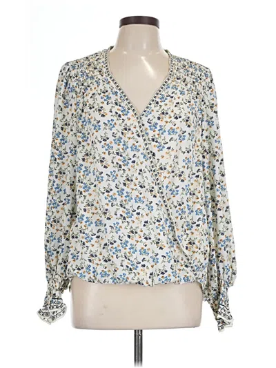 Max Studio Long Sleeve Blouse In Blue
