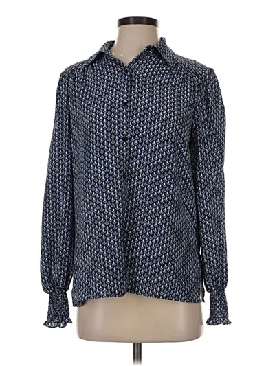 Pre-owned Max Studio Long Sleeve Blouse In Blue