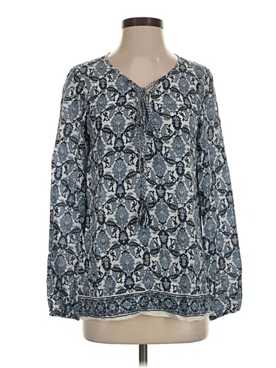 Pre-owned Max Studio Long Sleeve Blouse In Blue