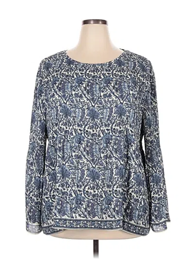 Pre-owned Max Studio Long Sleeve Blouse In Blue