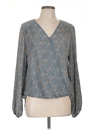 Pre-owned Max Studio Long Sleeve Blouse In Blue