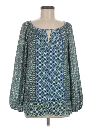 Pre-owned Max Studio Long Sleeve Blouse In Blue