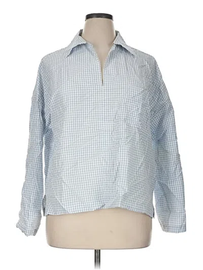 Pre-owned Max Studio Long Sleeve Blouse In Blue