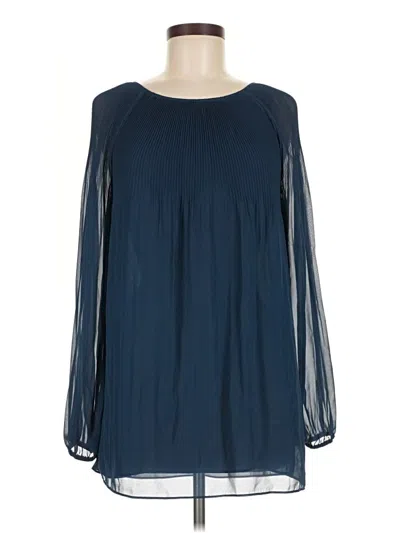 Pre-owned Max Studio Long Sleeve Blouse In Blue