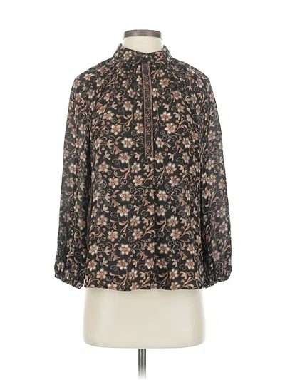 Pre-owned Max Studio Long Sleeve Blouse In Brown