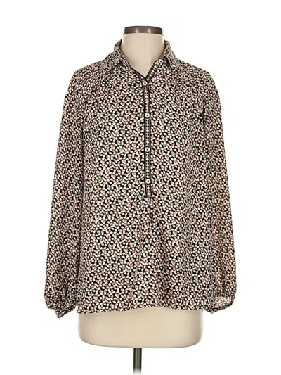 Pre-owned Max Studio Long Sleeve Blouse In Brown
