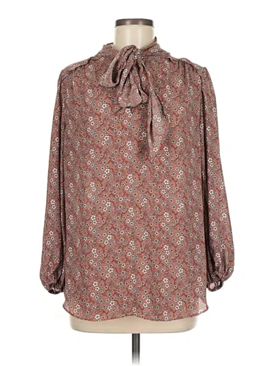 Pre-owned Max Studio Long Sleeve Blouse In Brown