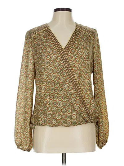 Pre-owned Max Studio Long Sleeve Blouse In Brown