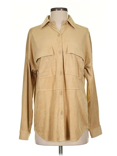 Pre-owned Max Studio Long Sleeve Blouse In Brown