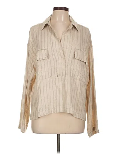Max Studio Long Sleeve Blouse In Brown