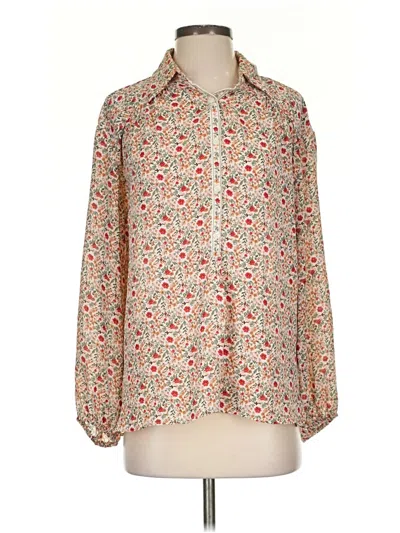Pre-owned Max Studio Long Sleeve Blouse In Brown