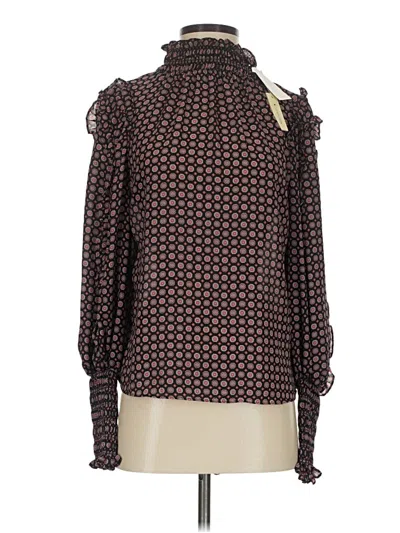 Max Studio Long Sleeve Blouse In Brown