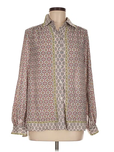 Max Studio Long Sleeve Blouse In Brown