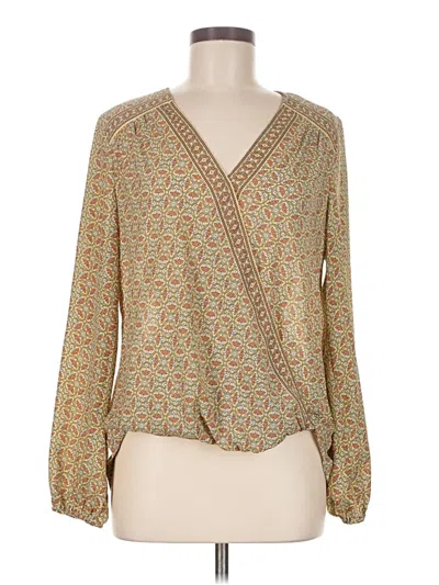 Pre-owned Max Studio Long Sleeve Blouse In Brown