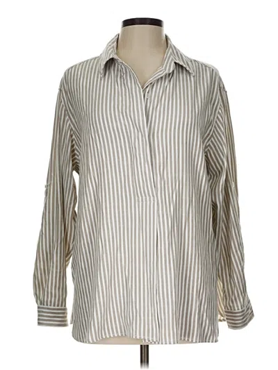 Pre-owned Max Studio Long Sleeve Blouse In Brown