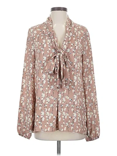 Pre-owned Max Studio Long Sleeve Blouse In Brown