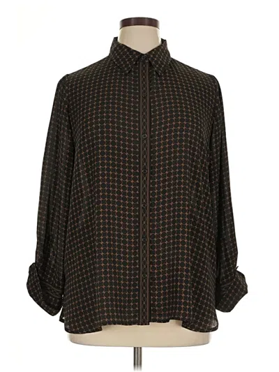 Pre-owned Max Studio Long Sleeve Blouse In Brown