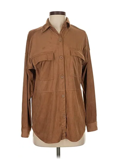 Pre-owned Max Studio Long Sleeve Blouse In Brown